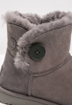 Ugg Mini Bailey Button - Ankle Boots - Grey 11 Ugg Mini Bailey Button - Ankle Boots - Grey -Famous Lady Shoe Store 04eb63774fb542ec9ef63b8f34cea427