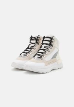 Calvin Klein Jeans Chunky Runner Laceup- High-Top Trainers - Off White/White 8 Calvin Klein Jeans Chunky Runner Laceup- High-Top Trainers - Off White/White -Famous Lady Shoe Store 05143b269d1f407a84b2a8c80fb544b6
