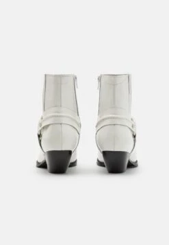 Jeffrey Campbell Norco - Cowboy/Biker Ankle Boot - White -Famous Lady Shoe Store 5bbd160180b34f3eb6ea9621ac64d3b5