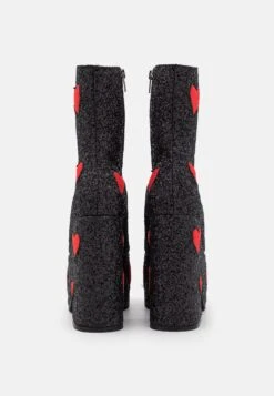 Lamoda Keeper Chunky Platform Ankle Boots - High Heeled Ankle Boots - Black/Red 9 Lamoda Keeper Chunky Platform Ankle Boots - High Heeled Ankle Boots - Black/Red -Famous Lady Shoe Store 67e48acb5f6b4eb49f746af7bb5430e5