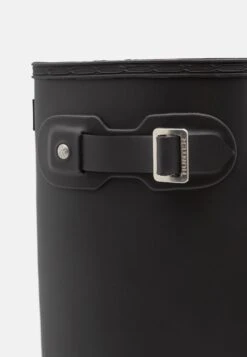 Hunter ORIGINAL Womens Tall Tri Colour Logo Backstrap Boot - Wellies - Black -Famous Lady Shoe Store 747fbae88cf448709f6976019cc4f1e9