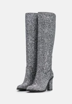 Buffalo Vegan Zoe Boot - High Heeled Boots - Gun Glitter -Famous Lady Shoe Store 827d7d8d25f2495199b4f54c9a918b3d