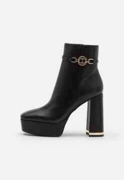 TWINSET Tronchetto Con Plateau E Catena Oval - Platform Ankle Boots - Nero