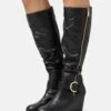 Anna Field Wedge Boots - Black