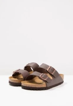 Birkenstock Arizona - Slippers - Dark Brown -Famous Lady Shoe Store b3cbd45f79fa4955b9452e076452f0da
