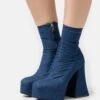 Lamoda Fashion Killer - High Heeled Ankle Boots - Denim