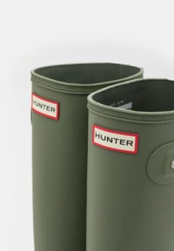 Hunter ORIGINAL Womens Tall Tri Colour Logo Backstrap Boot - Wellies - Lichen Green -Famous Lady Shoe Store d8135e5d50944abba132518dc379cfb4