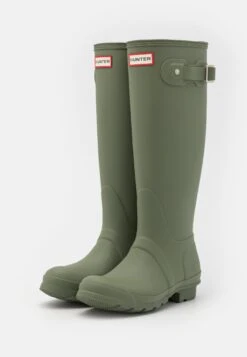 Hunter ORIGINAL Womens Tall Tri Colour Logo Backstrap Boot - Wellies - Lichen Green -Famous Lady Shoe Store f36d9499508c4ba1ba21c76f2136bd82